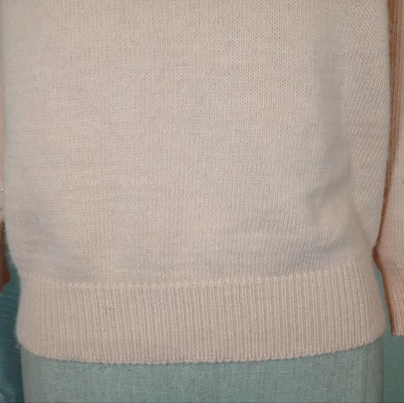 Topshop Crop Angora Crew Neck Crop, orange pearls & jewels 3/4 sleeve, 6 - Picture 11 of 14